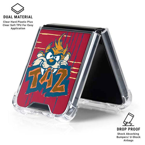 Looney Tunes Tasmanian Devil Bite Galaxy Z Flip6 Clear Case
